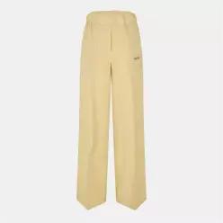 Off White 오프 화이트 솔리드 패턴 와이드 레그 바지 - 베이지/블루 7627841