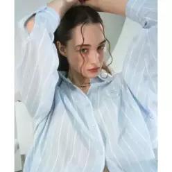비바셔스 Merry Stripe Shirt BLUE VV51SH05BL