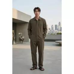 KUNTACH KTC X KNT VINTAGE KHAKI JUMPSUIT with embroidered logo