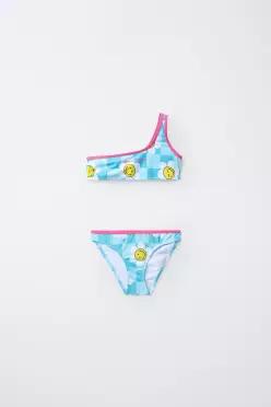 [국내매장] ZARA 여아 6-14세/ 스마일리월드 체커보드 비키니 - 터키블루 5644/697/402 558859