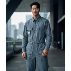 MAGOODGAN 파번 5807 나일론 오버핏 그레이시블루 점프수트