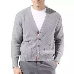 THOM BROWNE 메리노 울 워시드 피케 카디건 MKC556A Y1029 055 4216628