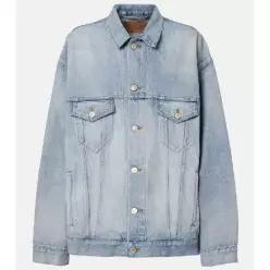 발렌시아가 로고 데님 재킷 TP568325004