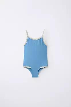 [국내매장] ZARA 여아 6-14세/콘트라스트 레이스 스윔수트 - 콜차르 1492/630/409 558826