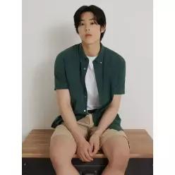 [빈폴] [26SS 30%OFF] 시어서커 솔리드 반소매 셔츠 그린 (BC6465C41M)