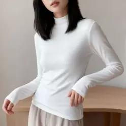 [하프클럽/]반폴라티셔츠 골지니트 데일리룩 이너 상의 가을 겨울 니트티셔