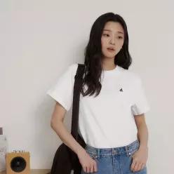 빈폴레이디스 BEANPOLE LADIES 코튼 오버핏 반소매 티셔츠 - 화이트 /BF6242C901 BF6242C901-EJS 102772