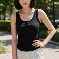 브라캡 나시 버튼 이너웨어 언더웨어 탱크탑 홈웨어 레이어드