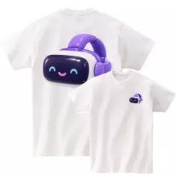 [RIZPICK]반팔티앞뒤 게임 VR헤드셋 풍선 AI이미지 남녀공용 전사이즈 가능