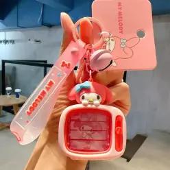 방울 TV모양 마이멜로디 실리콘 가방고리 키링 여학생 여자아이 예쁜