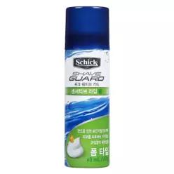 쉬크 쉐이브가드 센서티브 라임폼 60ml x 2개 휴대용 여행용 쉐이빙 면도 쉐이브 거품 폼 젤