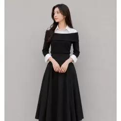 JJ지고트 카라 셔츠 배색 티블라우스 GS9N0BL351 1211317