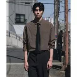 STCO VIBE SHIFT 고밀도 면100 바이오 워싱 셔츠_브라운 (세미 오버핏)_LDSXA64OSH LDSXA64OSH 176140