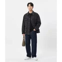 COOR 오버 다이드 커버올 자켓 (워시드차콜)