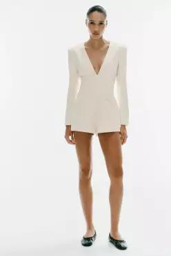 ZARA 숄더 패드 미니 점프수트 - 스크래치 화이트 4772/246/251