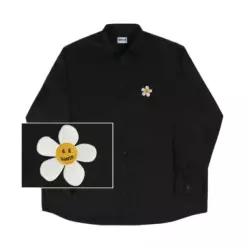 국내매장판 그레이버 셔츠 블라우스 [UNISEX]플라워도트 자수 오버핏 셔츠_블랙 426949