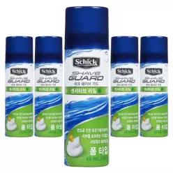 쉬크 쉐이브가드 센서티브 라임폼 60ml x 6개 휴대용 여행용 쉐이빙 면도 쉐이브 거품 폼 젤