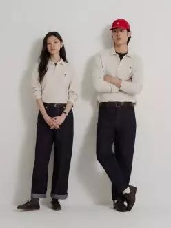 BEANPOLE MEN [소프트터치] 남녀공용 프리미엄 코튼 피케 칼라넥 티셔츠 - 아이보리