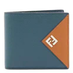 [B47]펜디 7M0169B09XF1X5Z 남성 지갑 반지갑 월렛 카드지갑 BLUE AND BROWN LEATHER WALLE