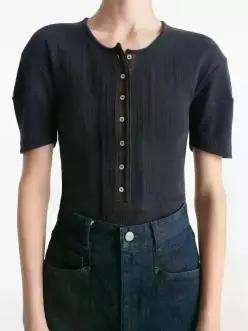 미국 매진 르메르 제트 블랙 S 사이즈 피티드 헨리 톱 178452073286