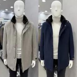 [트루젠]남자 한파대비 퍼카라 탈부착 캐시미어 울 혼방 총장 78cm 덕다운 숏