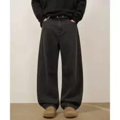 [정품] 토피 TOFFEE 루즈 커브드 데님 팬츠 (BLACK)