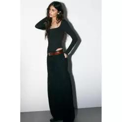 ZARA polyaMID 미드e SQUARE 스퀘어 NECK 넥line BODYSUIT 바디수트 수트 - BLACK 블랙 블랙 5039/850/800