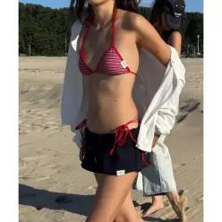 글로니 GLOWNY G ENCORE STRIPE BIKINI TOP RED STRIPE