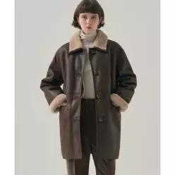 매장정품 드로우핏 DRAWFIT WOMEN 웰트 하프 시어링 자켓 [BROWN SUEDE] DFWMJK5402BR 760016