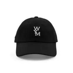 우영미 자수 로고 볼캡 블랙 W261CA51 661B