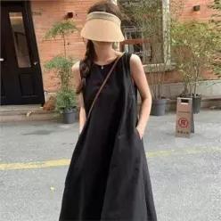 [라일리여성의류] Rly 루즈핏 빅사이즈 나시 원피스 여성용