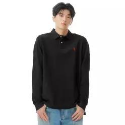 폴로 랄프로렌 커스텀 슬림핏 롱 슬리브 메시 블랙 474505