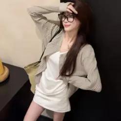 [하프클럽/]데일리 가을 여성 가디건 앞뒤착용 투웨이 니트 상의 아우터