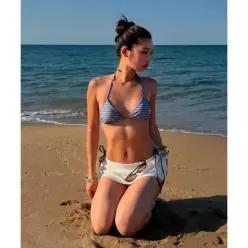 글로니 GLOWNY G ENCORE STRIPE BIKINI TOP DUSTBLUE STRIPE