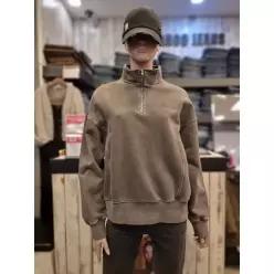 버커루 여성 2단쭈리 그래픽 다잉 루즈핏 하프집업 15 B235TS560P