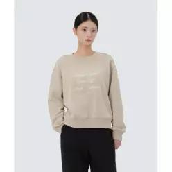 어패럴 SNOW PEAK APPAREL 여성 레터링 세미크롭 맨투맨 (S25FWFHT63) Beige 5398425 S25FW