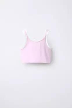[국내매장] ZARA 여아 더블 콘트라스트 탑 - 로즈핑크 9007/619/620 555138