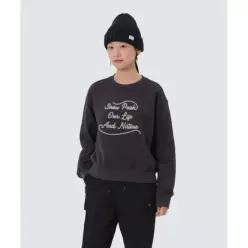 어패럴 SNOW PEAK APPAREL 여성 레터링 세미크롭 맨투맨 (S25FWFHT63) Dark Charcoal 53984