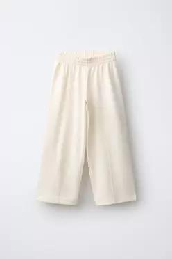 [국내매장] ZARA 여아 인터록 와이드 레그 팬츠 - 크림 4174/700/712 555048