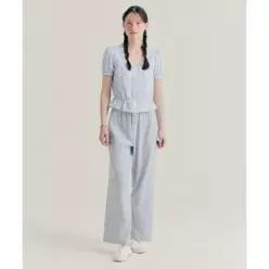 벤시몽 BENSIMON GINGHAM BANDING PANTS - SKY BLUE 538400 333842