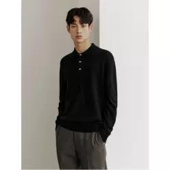 GLXY [갤럭시라이프스타일] [三無衣服] 캐시미어 블렌드 폴로넥 스웨터  블랙
