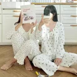 여성 쓰리피스 러블리 파자마 상하세트 수면잠옷 홈웨어
