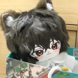 20cm 역할 다자이 동물 귀 잘 생긴 분고 길 잃은 개 코스프레 봉제 인형 해골 바디 드레스 옷 복장 박제