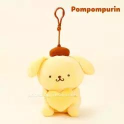 산리오 폼폼푸린 하트 봉제인형 가방고리 키링 13cm