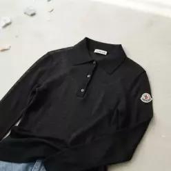 MONCLER 몽클레어 로고 패치 리브 코튼 블렌드 카라 폴로 셔츠 9A00005 M1732 999