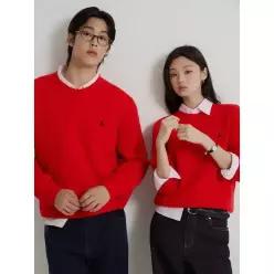 [빈폴] [Essential] 케이블 라운드 니트 레드 (BC6851E056)