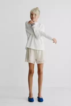 [국내매장] ZARA 여아 레이스 플러시 버뮤다 팬츠 - 그레이 베이지 9007/732/720 557090