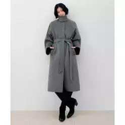 12월 22일 배송 커스텀어클락 COSTUME O’CLOCK 보라끌레르 우먼 벨티드 발마칸 롱 코트 다크그레이 COWCT0