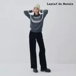 라삐아프 코듀로이 와이드 팬츠 1종 블랙/카멜