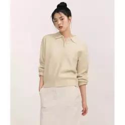 무신사 스탠다드 우먼 MUSINSA STANDARD 우먼즈 소프트 부클 칼라드 니트 [크림]